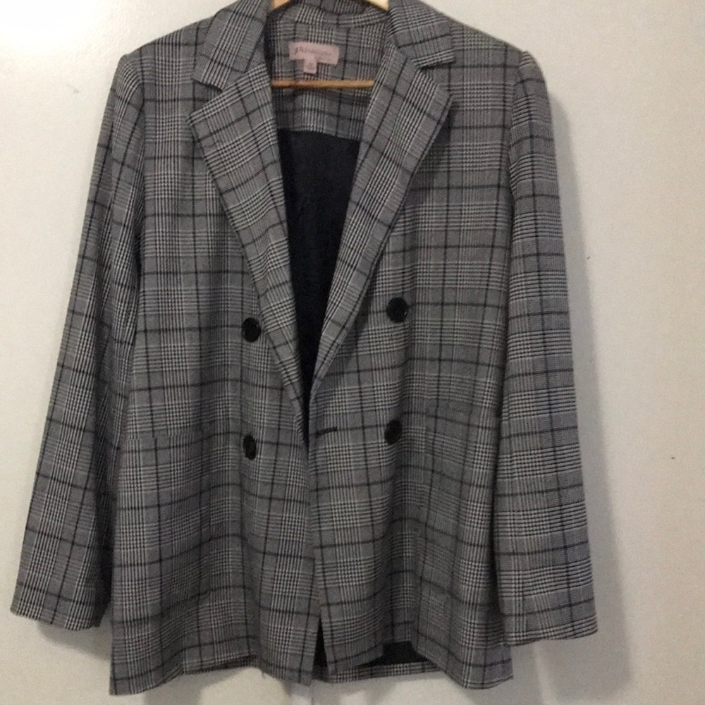 Philosophy plaid blazer double breasted